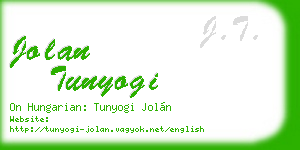 jolan tunyogi business card