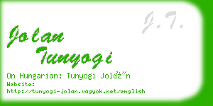 jolan tunyogi business card